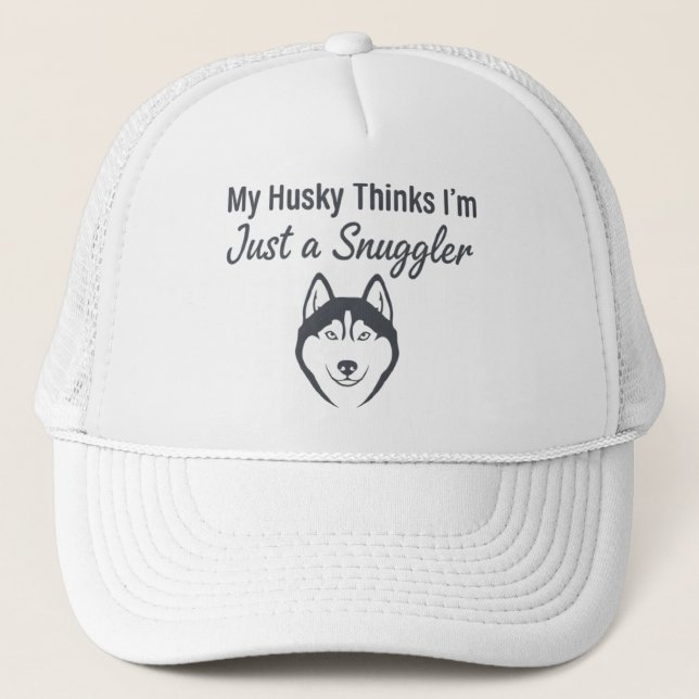 Casquette  Funny Husky Dog Snuggler  (Devant)