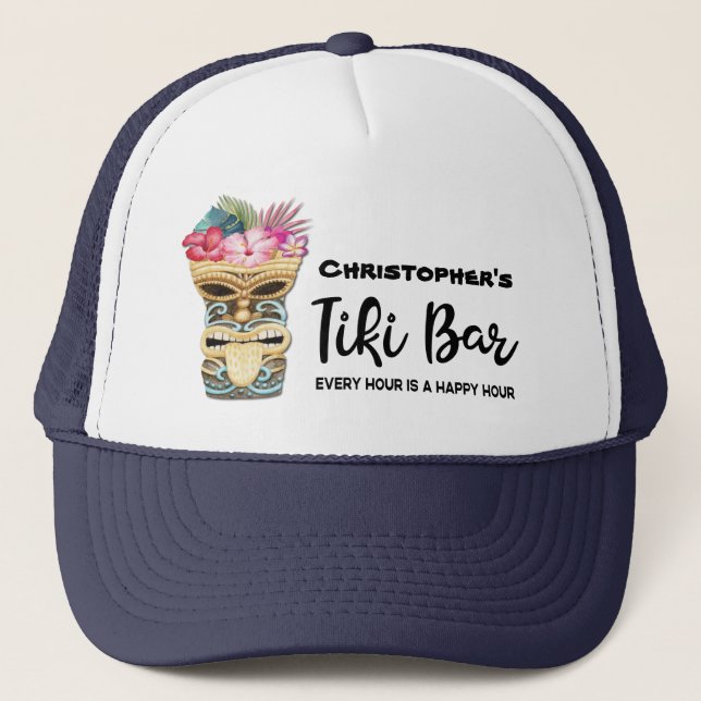 Casquette Funny Island Beach Tiki Bar Monogramme (Devant)