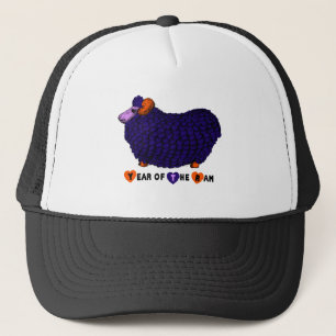 Casquette Funny Purple Ram Sheep Year Chinese Zodiac Hat