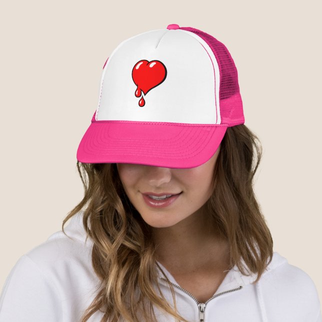 Casquette Funny Vintage Red Bleeding Heart Liberal Pop Art (En situation)