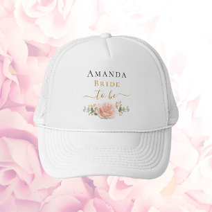 Casquette Futur mariée rose gold floral eucalyptus verdure