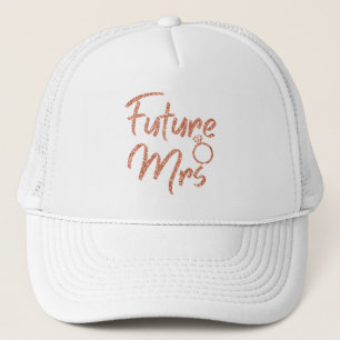 Casquette Future Mrs Trucker couleur or rose