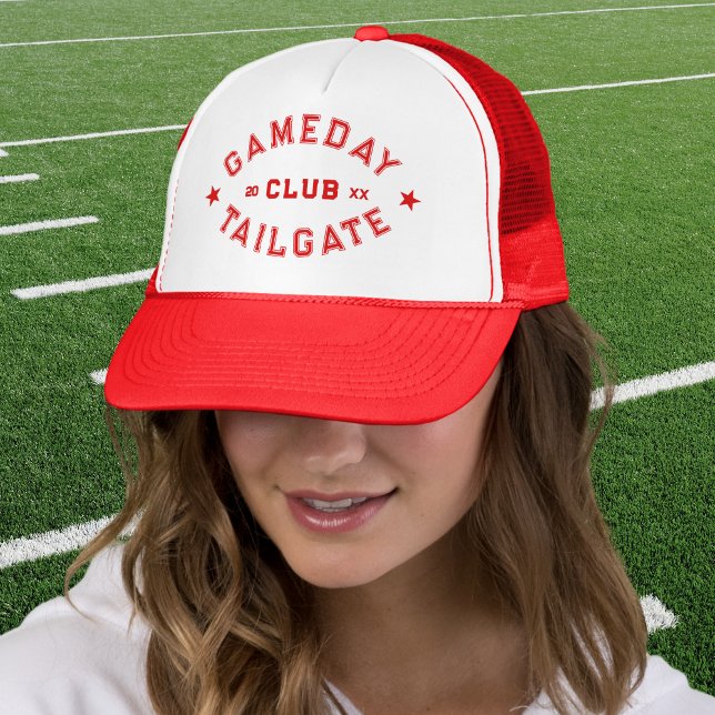 Casquette Gameday Tailgate Club Custom Red Football Crest (Créateur téléchargé)