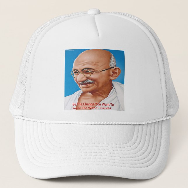 Casquette Gandhi & Be The Change Citation (Devant)