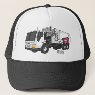 Casquette Garbage truck cartoon illustration