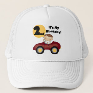Casquette Garçon en voiture rouge 2e Anniversaire Tshirts et