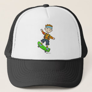Casquette Garçon sur la planche à roulettes