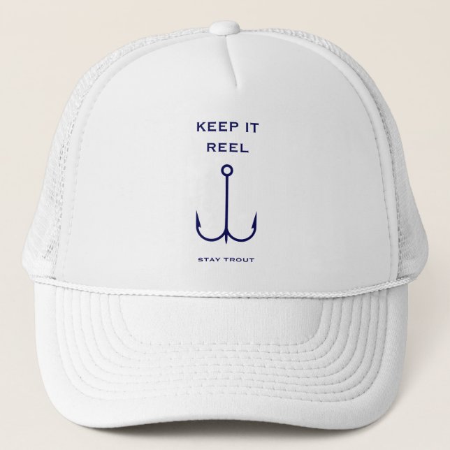 Casquette Garder Reel Pêcher Drôle Fête des pères Rester tru (Devant)