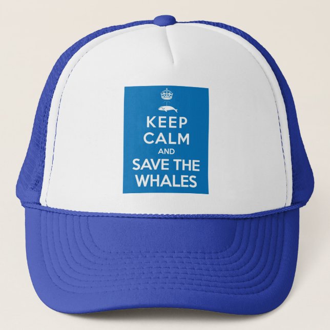 Casquette Gardez le calme et sauvez les baleines (Devant)