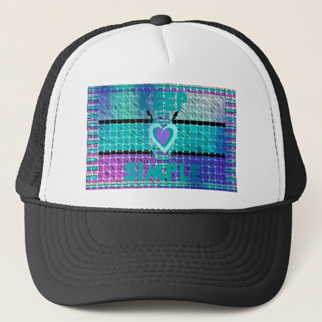 Casquette Gardez-le simple : Cyan Heart & Clarity Art Motif (Devant)