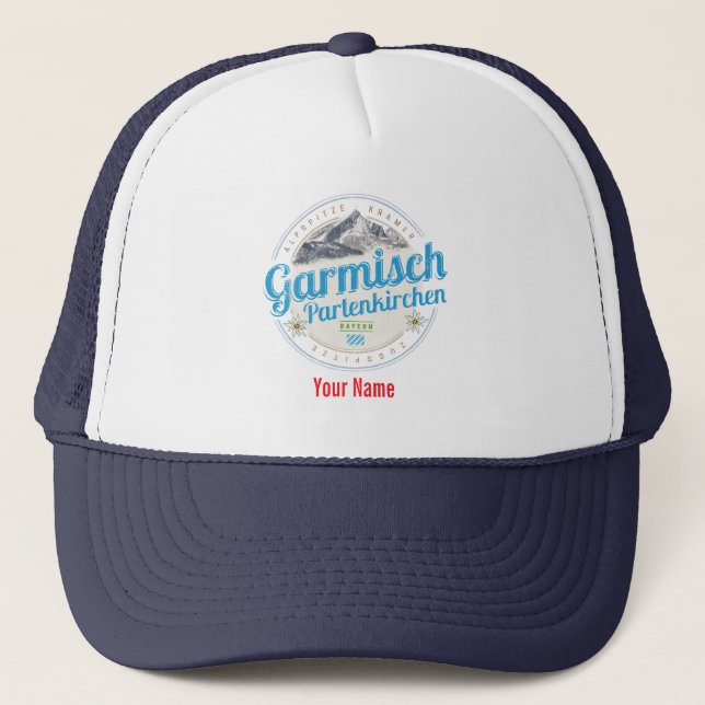 Casquette Garmisch Partenkirchen Bavière Alpes Vintages (Devant)