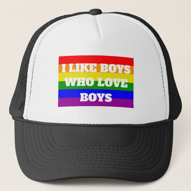 Casquette Gay pride J'aime les garçons qui aiment les garçon (Devant)