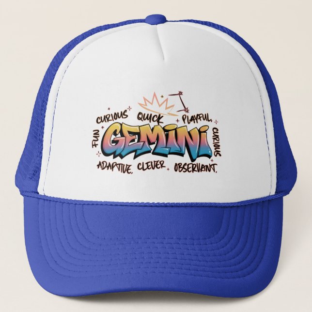 Casquette Gemini Zodiac  Graffiti  (Devant)