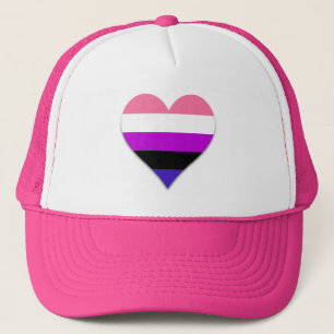 Casquette Genderfluidité orgueil coeur Trucker Chapeau