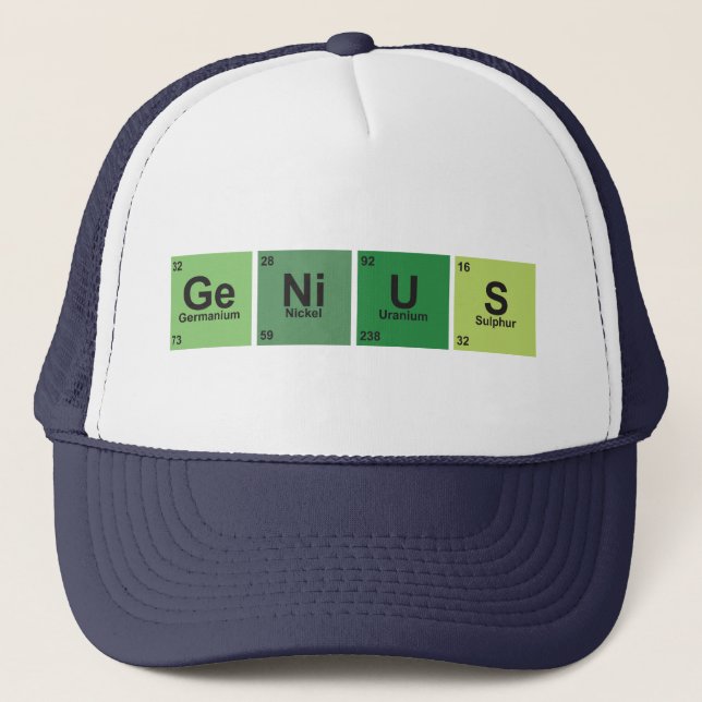 Casquette Genius CAP. Periodic table of elements. (Devant)