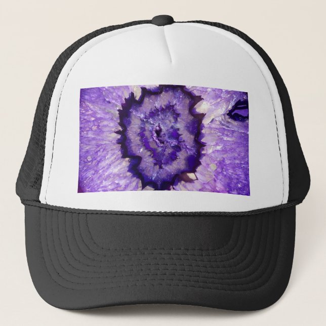 Casquette Géode d'agate violet tombé (Devant)