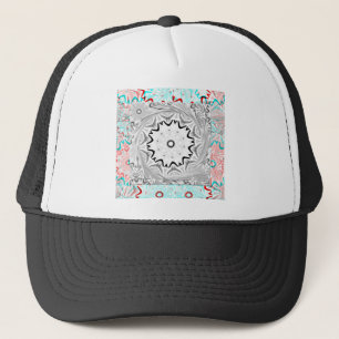 Casquette Géométrie en cyan rose africain