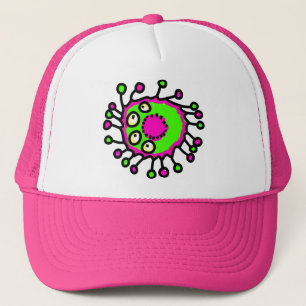 Casquette Germe vert et rose de bande dessinée