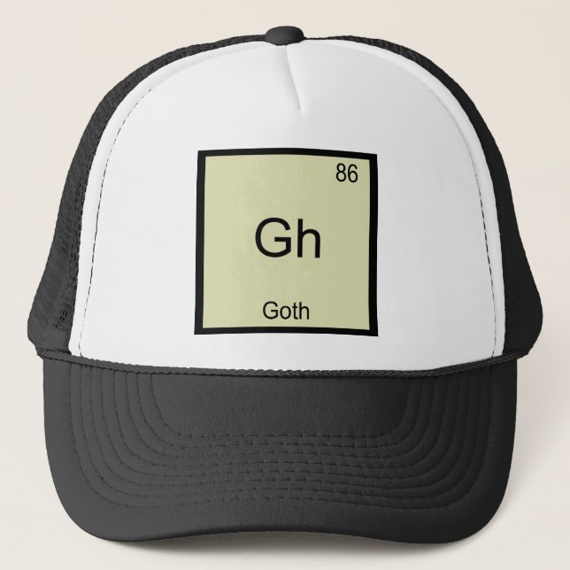 Casquette Gh - Goth Funny Chimie Élément Symbole T-shirt (Devant)