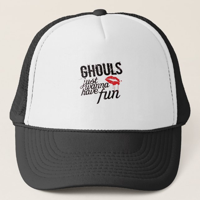Casquette Ghouls veut juste s'amuser Slogan d'automne drôle (Devant)