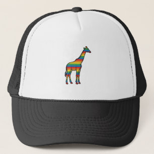 Casquette Girafe Arc-en-Ciel Gravure Vintage Design Vectorie