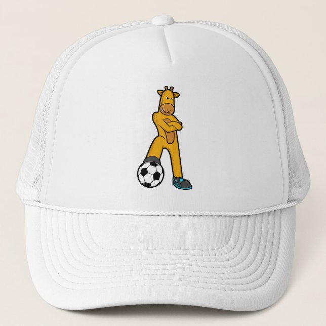 Casquette Giraffe au Sport avec balle de football (Devant)