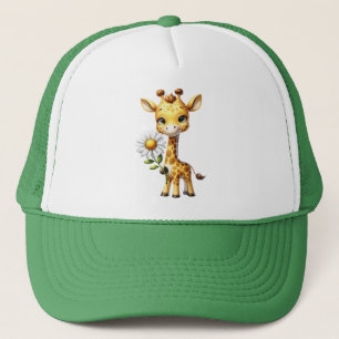 Casquette Giraffe bébé mignonne avec Fleur marguerite-88681