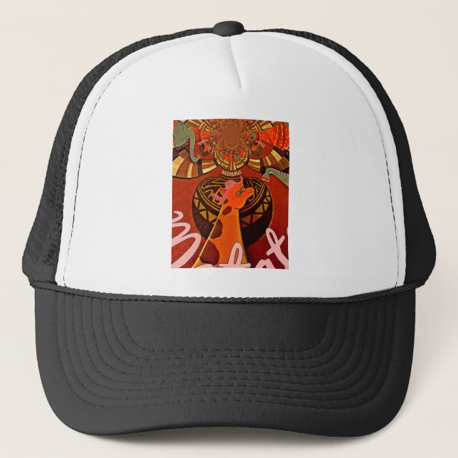 Casquette Giraffe drôle : Un charme africain kaléidoscopique (Devant)