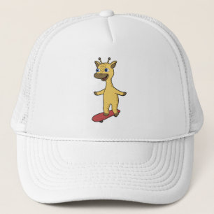 Casquette Giraffe en patinage avec skateboard