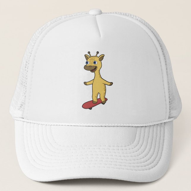 Casquette Giraffe en patinage avec skateboard (Devant)