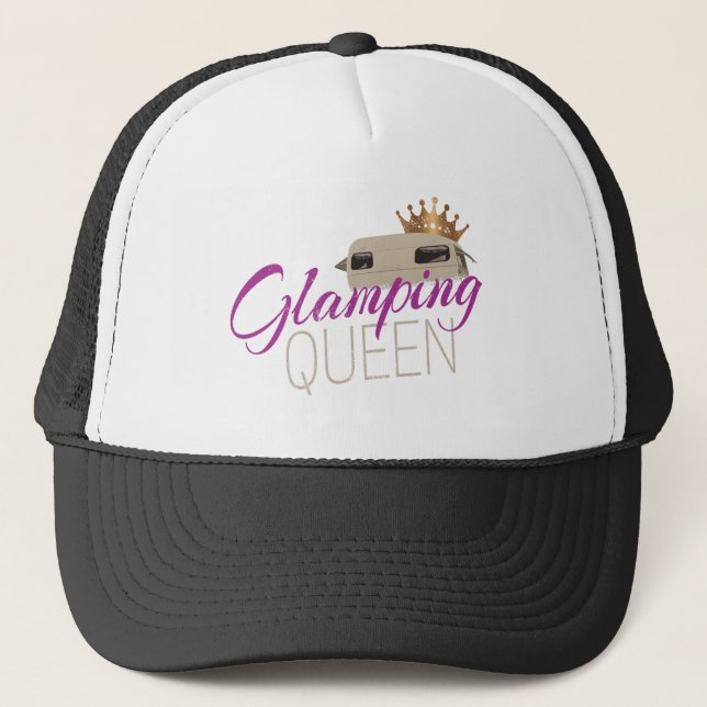 Casquette Glamping Queen Camping with vintage caravans (Devant)