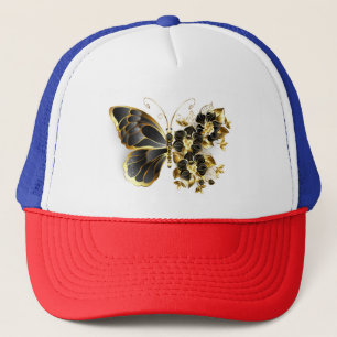 Casquette Gold flower Butterfly with Black Orchid