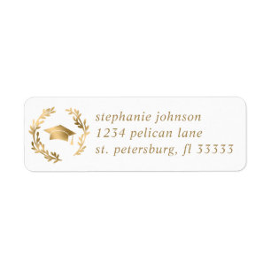 Casquette Gold Grad et Wreath Graduation Adresse d