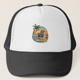 Casquette Golden Retriever Chien Surfant Planche de Surf Cou