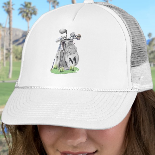 Casquette Golf Monogramme Initial (Golf Initial Monogram Trucker Hat)
