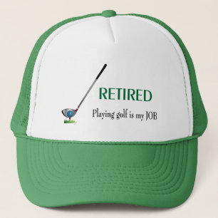 Casquette GOLF - Retraité Jouer Golf, Cool Golf Trucker Chap