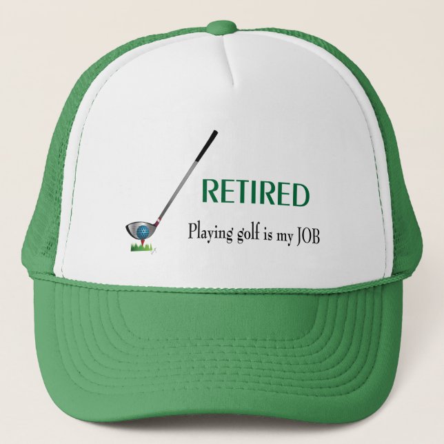 Casquette GOLF - Retraité Jouer Golf, Cool Golf Trucker Chap (Devant)