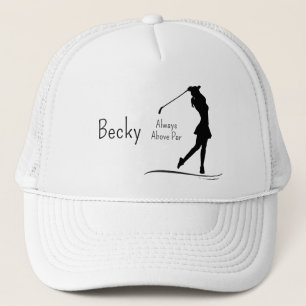 Casquette Golf silhouette, femme, nom, texte