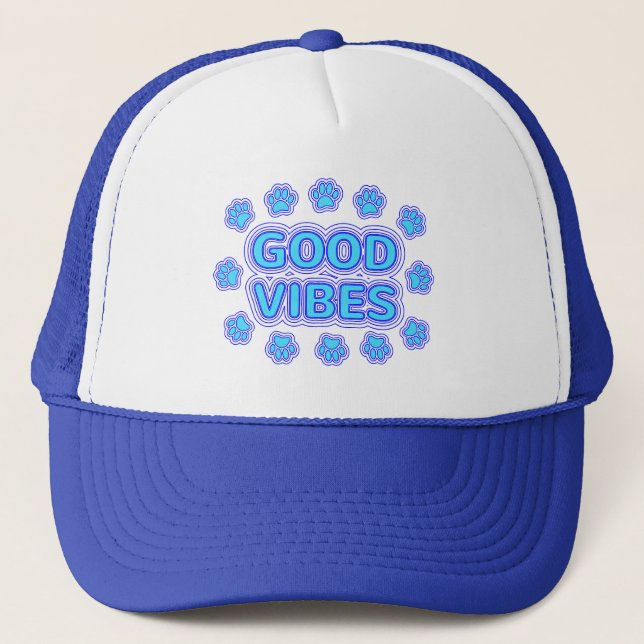 Casquette Good Vibes Empreintes de pattes de chiens caricatu (Devant)