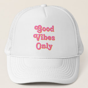 Casquette Good Vibes Uniquement rose orange blanc