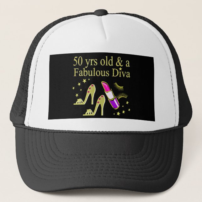 CASQUETTE GORGEOUS GOLD 50E ANNIVERSAIRE DIVA DESIGN (Devant)