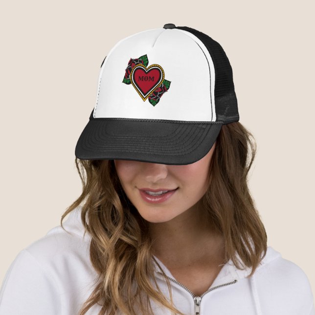 Casquette Goth Rose Coeur Maman Tattoo (En situation)