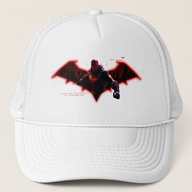 Casquette Gotham Chevaliers Hood rouge dans le logo (Devant)