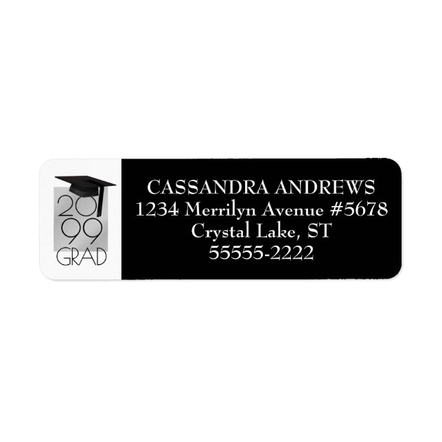 Casquette GRAD moderne et année noir et blanc Grad (Devant)