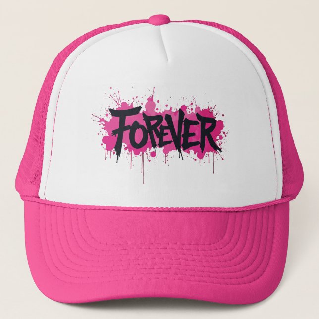 Casquette Graffiti rose "FOREVER" (Devant)