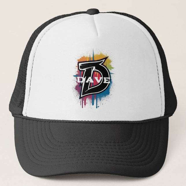 Casquette Graffiti Style Lettre "D" Monogramme personnalisab (Devant)