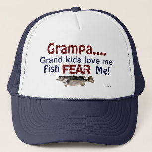 Casquette Grampa...Les grands enfants m'aiment Poisson Je cr