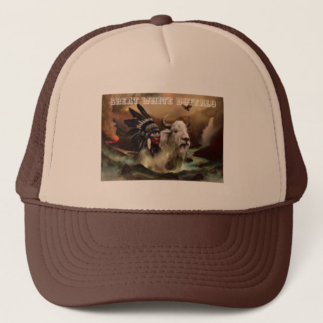 Casquette Grand Buffle blanc (Devant)