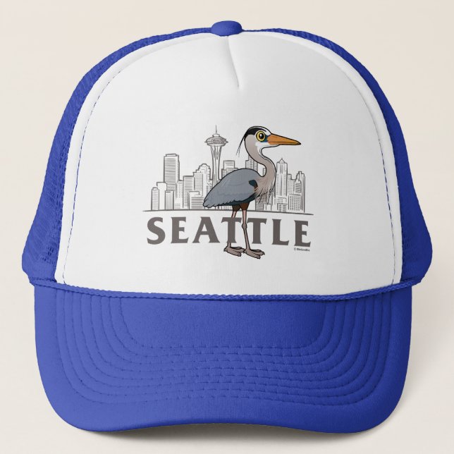 Casquette Grand Héron bleu de Seattle City Bird (Devant)