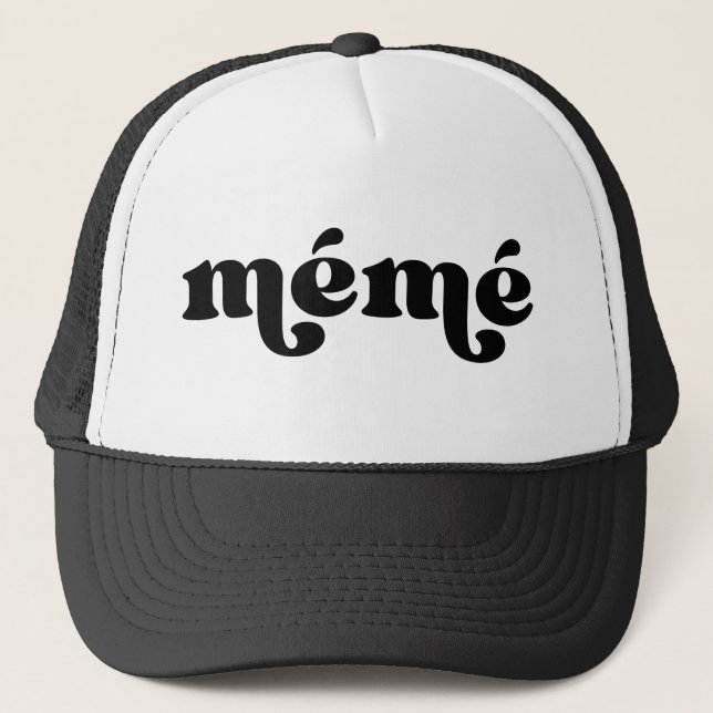 Casquette Grand-mère noire et blanche mémé français (Devant)